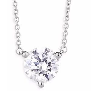 Lightbox Lab-Grown Diamond 1ct. Round Brilliant Solitaire Necklace - 14K SOLID